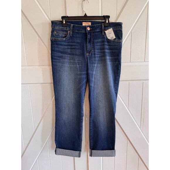 Kut from the Kloth Catherine High Rise Crop Straight Leg Jeans Women Size 12 - Picture 1 of 10